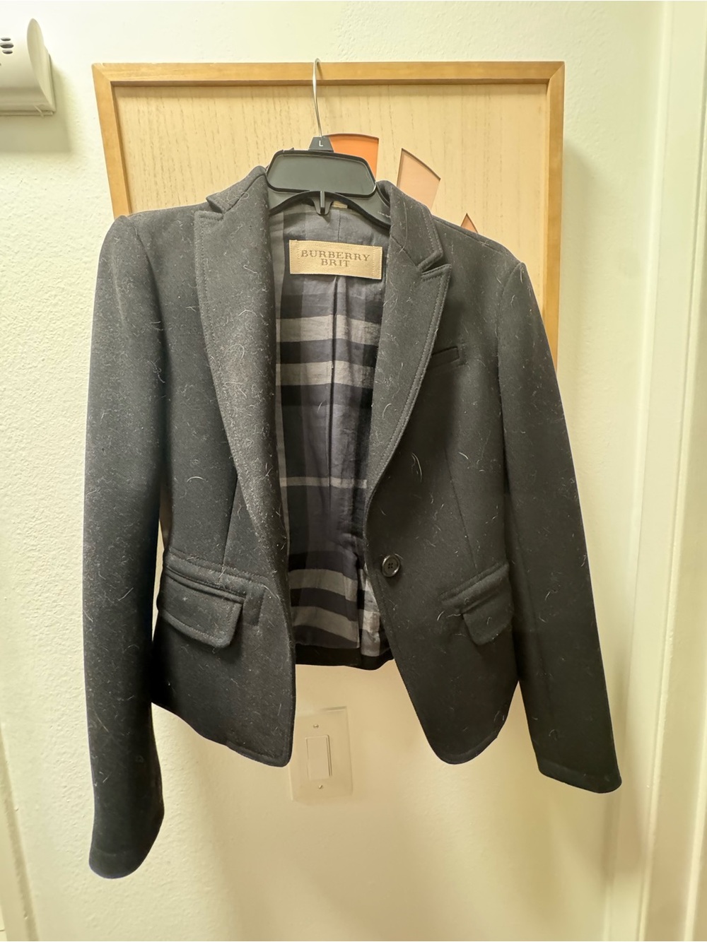 Burberry Brit Black Women's Single-Button Tailored Blazer